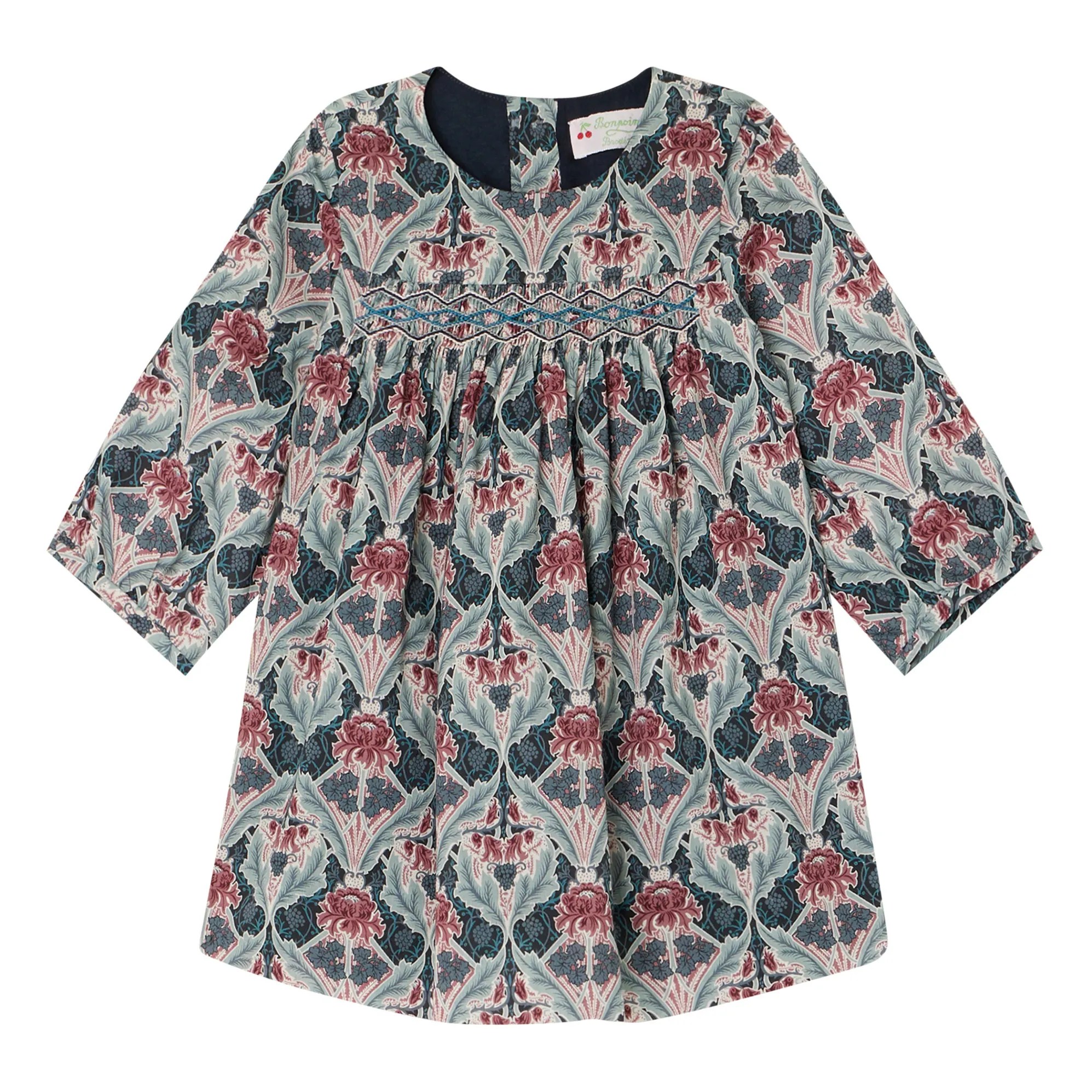 Bonpoint Peacock Blue Felicie Liberty Exclusive Dress