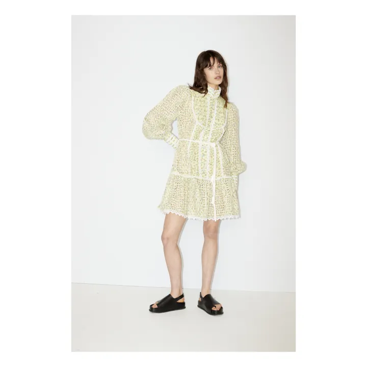 green emerald velvet dress Maeve Anthropologie Embroidered Tiered Tunic Dress – White Chocolate Couture main image 1