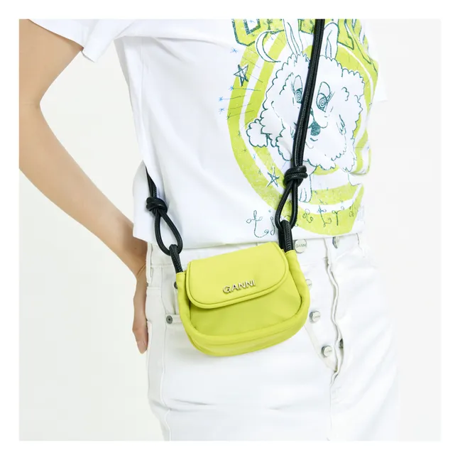 Mini Knot Flap Bag Recycled Materials | Fluorescent yellow