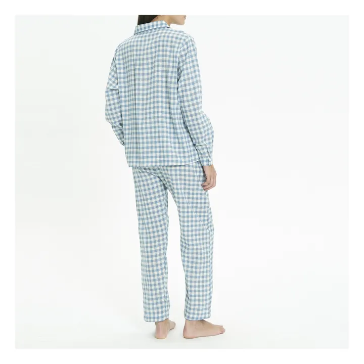 Pyjama Kariert Libeccio | Blau- Produktbild Nr. 2