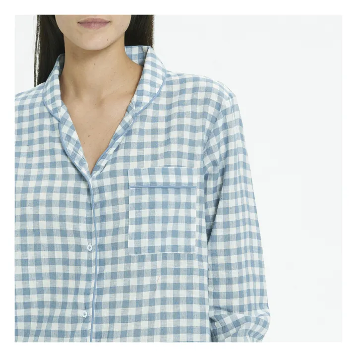Pyjama Kariert Libeccio | Blau- Produktbild Nr. 3