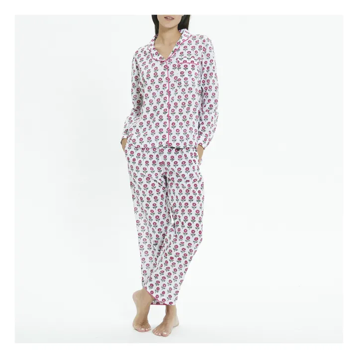 Bedruckter Pyjama Anemone | Rosa- Produktbild Nr. 1