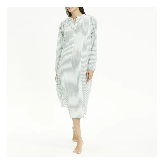 Long Levant Striped Nightgown | Blue