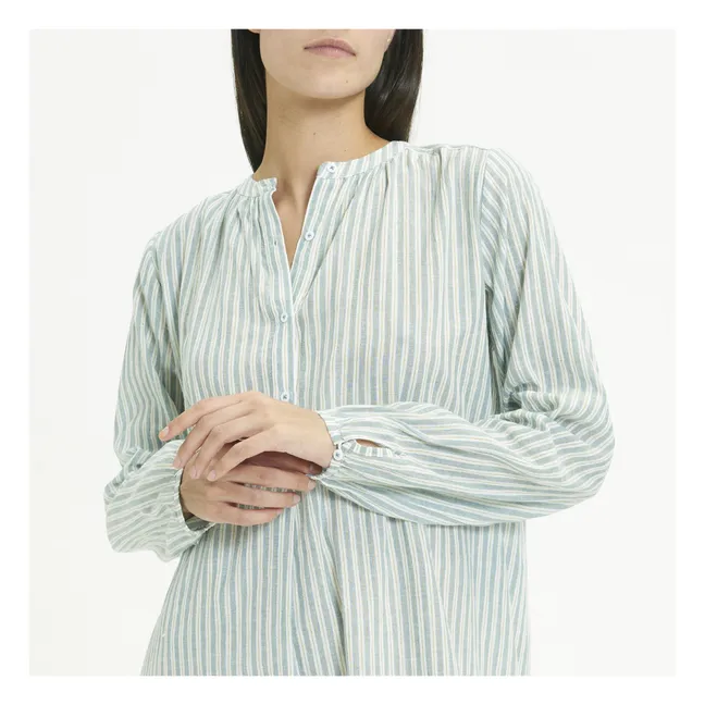 Camicia da notte lunga, modello: Levant, a righe | Blu
