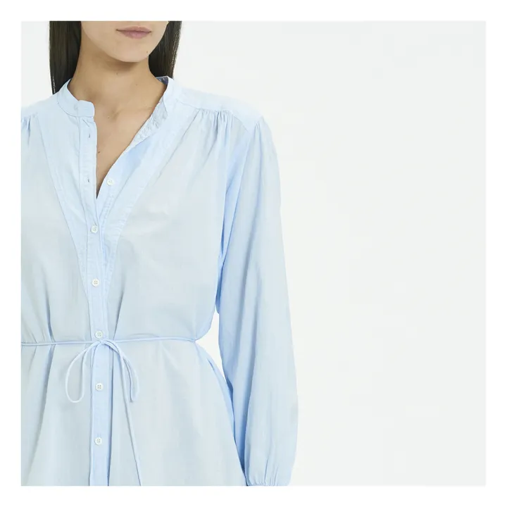 Vestido de popelina de algodón Winnie | Azul- Imagen del producto n°4