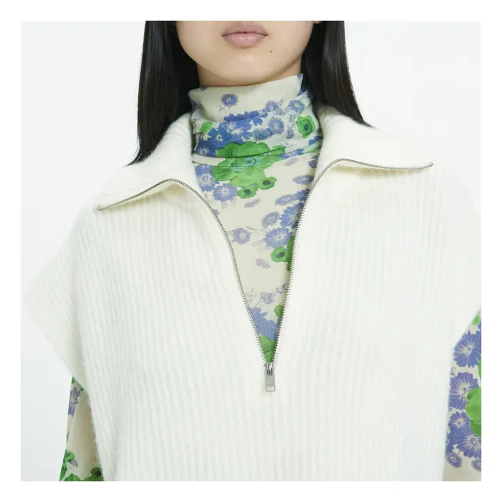 Oversize Alpaca and Merino Wool Vest | Ecru- Product image n°4