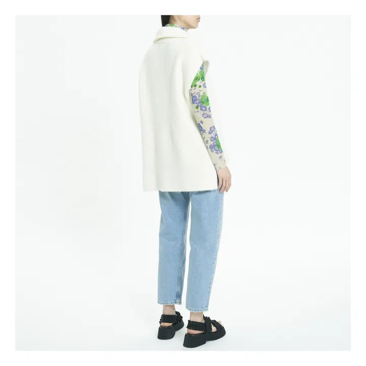 Oversize Alpaca and Merino Wool Vest | Ecru- Product image n°2