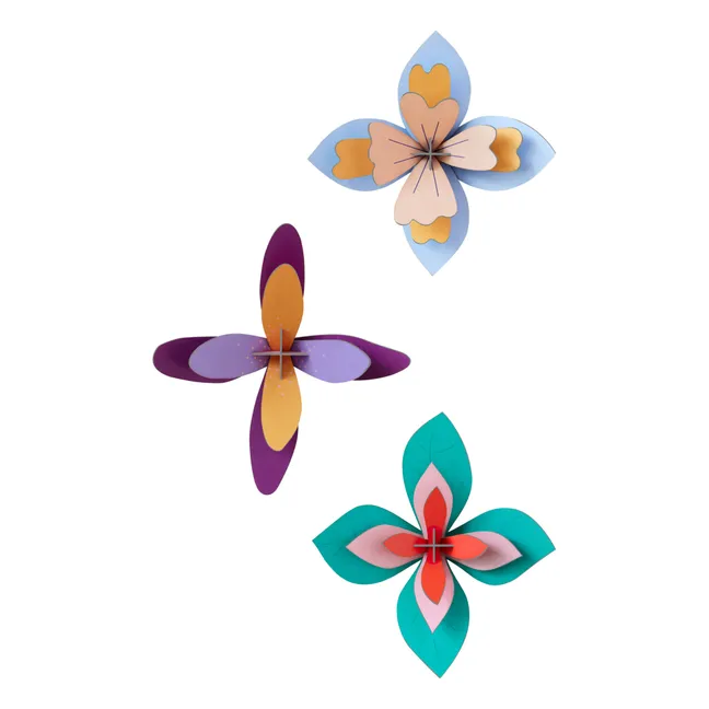 Wanddekoration Lavenderblume - 3er-Set