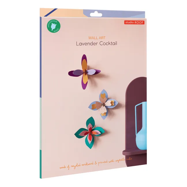 Wanddekoration Lavenderblume - 3er-Set