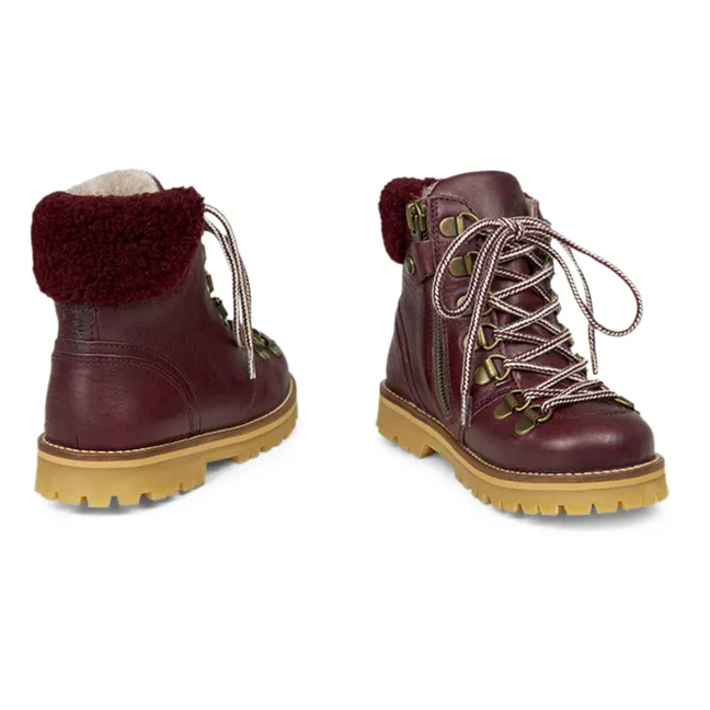 Winter Shearling-Lined Boots | Plum