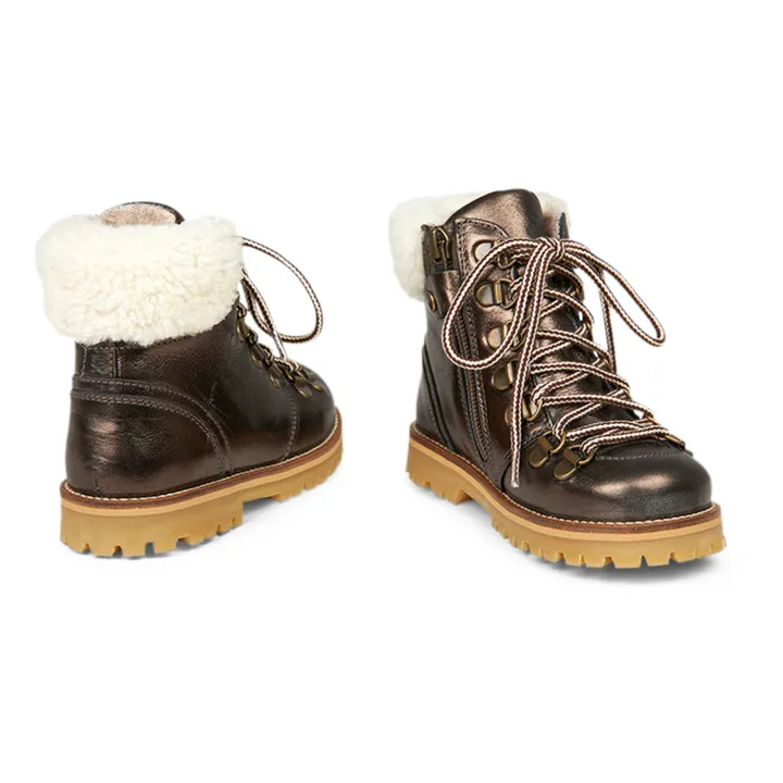 Gefütterte Boots Shearling Winter | Schwarz- Produktbild Nr. 1
