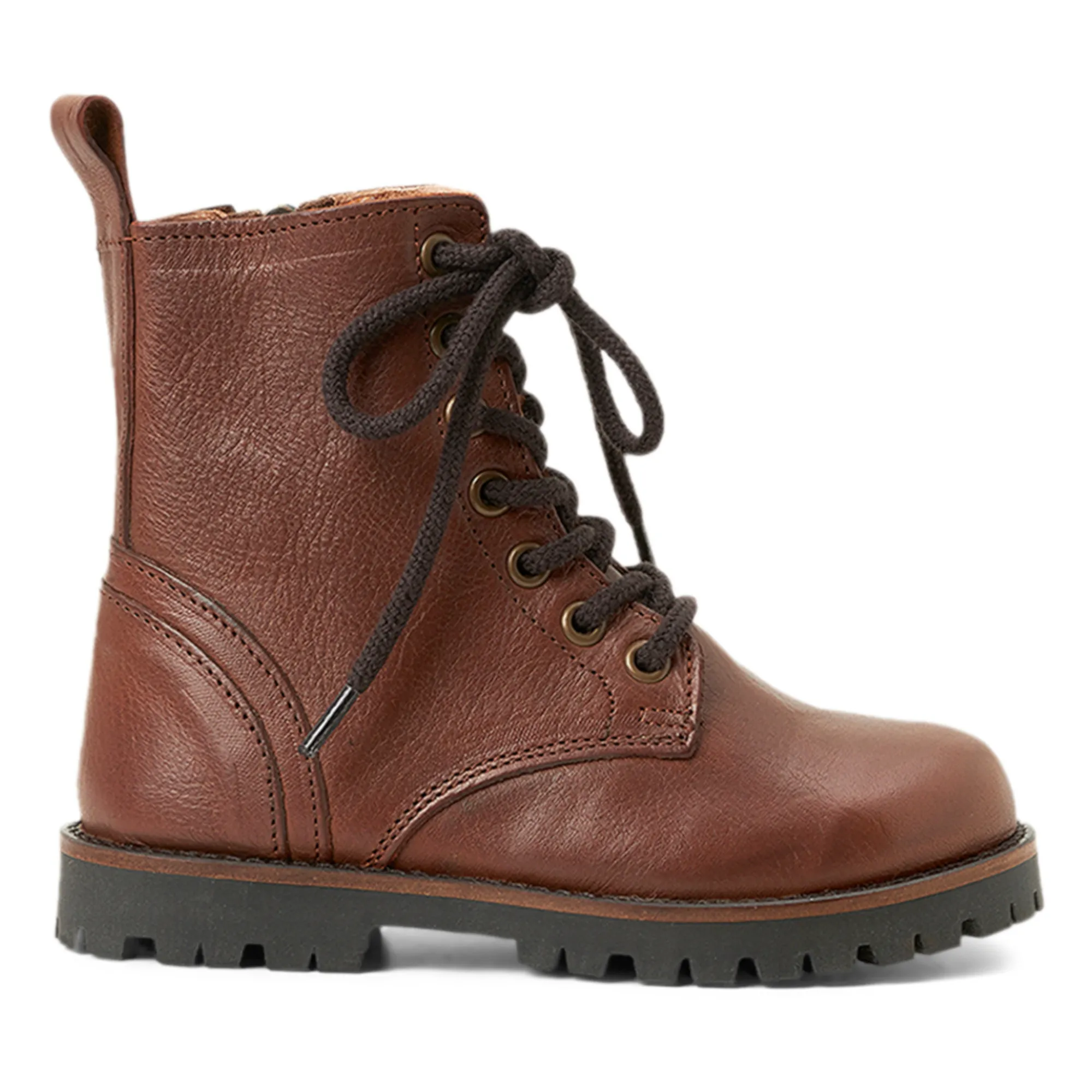 Petit Nord Brown Lace-Up Zip Boots