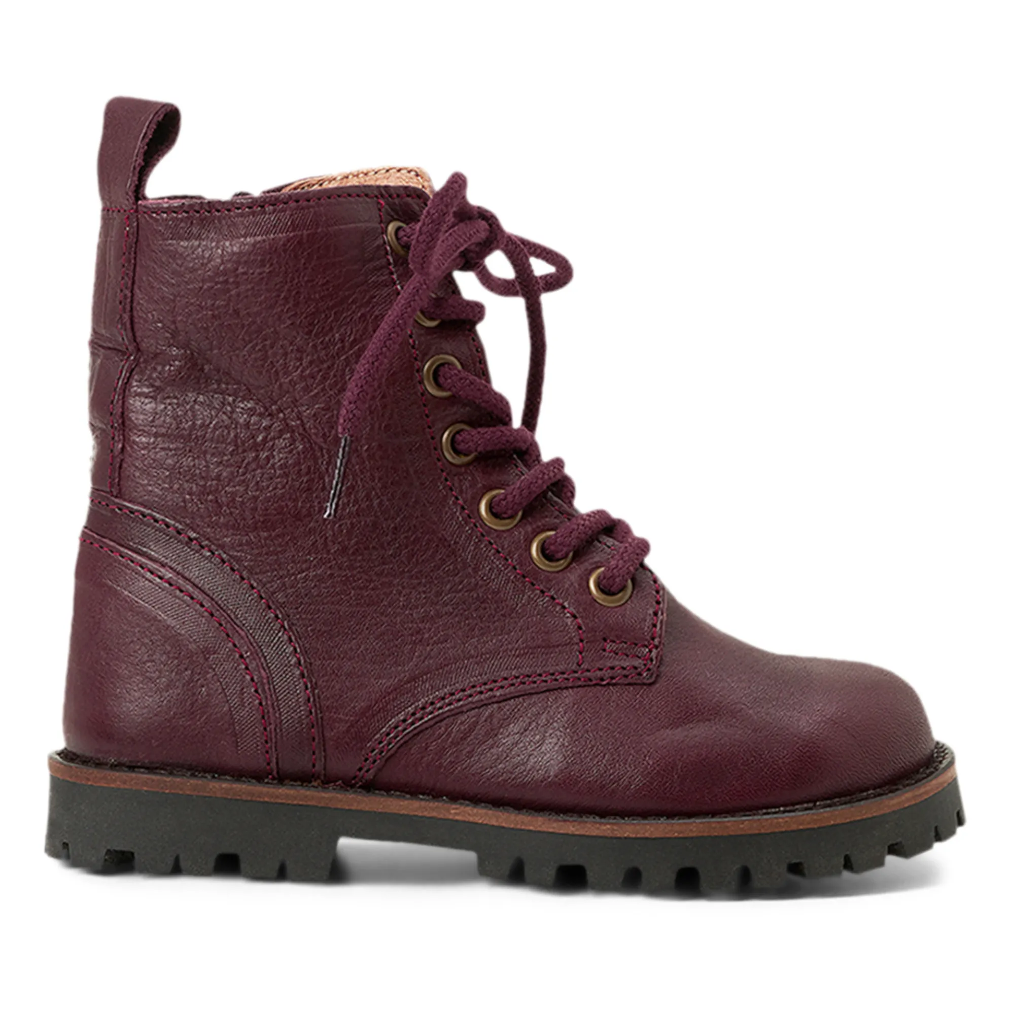 Petit Nord Plum Lace-Up Zip Boots
