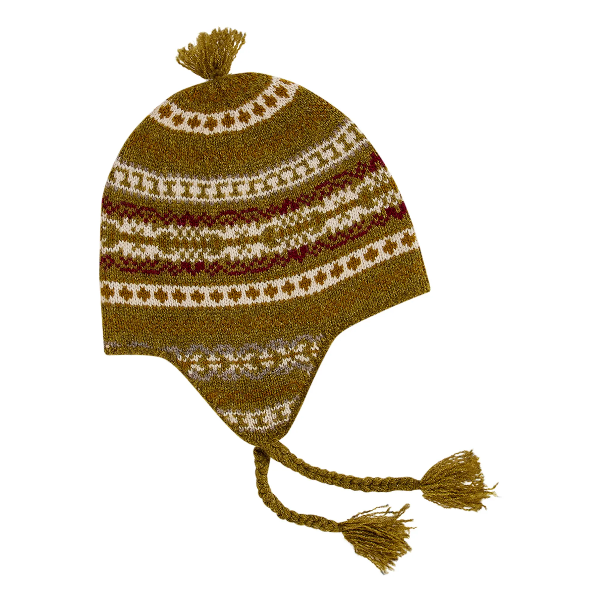 Bonpoint Khaki Dinna Jacquard Wool Beanie