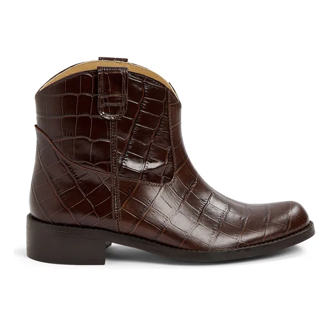 Leather Cowboy Boots | Chocolate