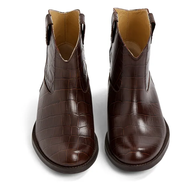 Leather Cowboy Boots | Chocolate