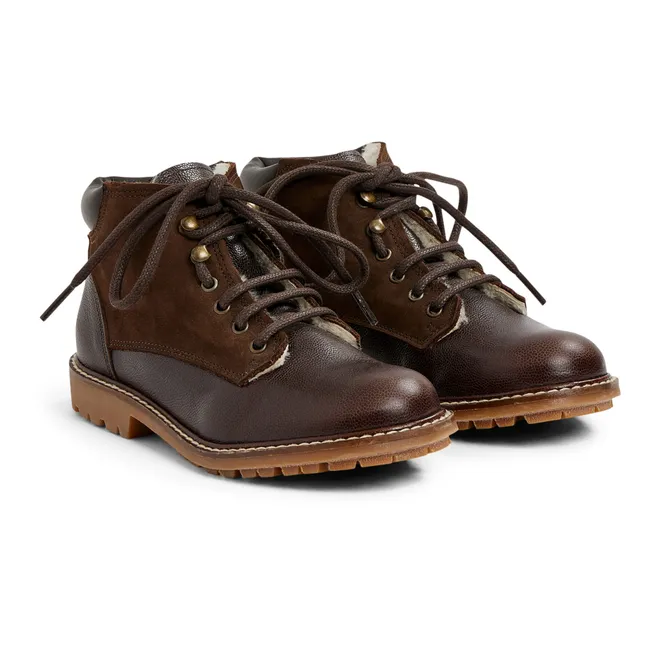 Danton Leather Lace-Up Boots | Chocolate