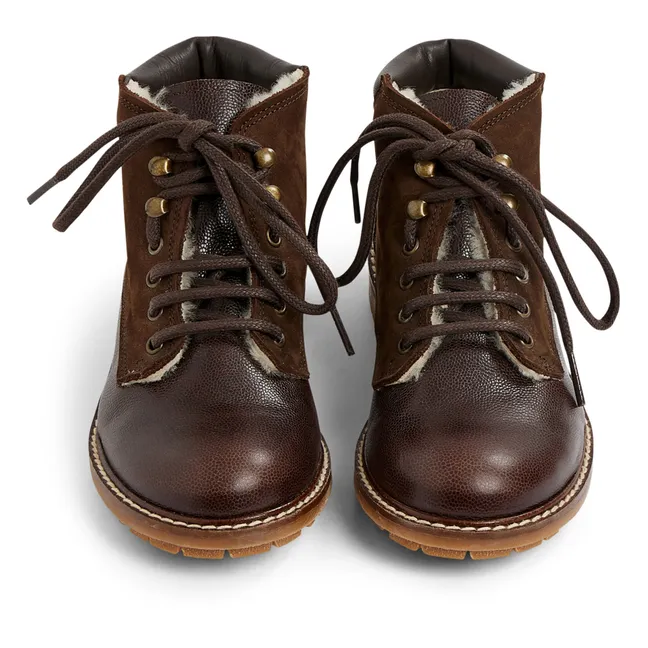Danton Leather Lace-Up Boots | Chocolate