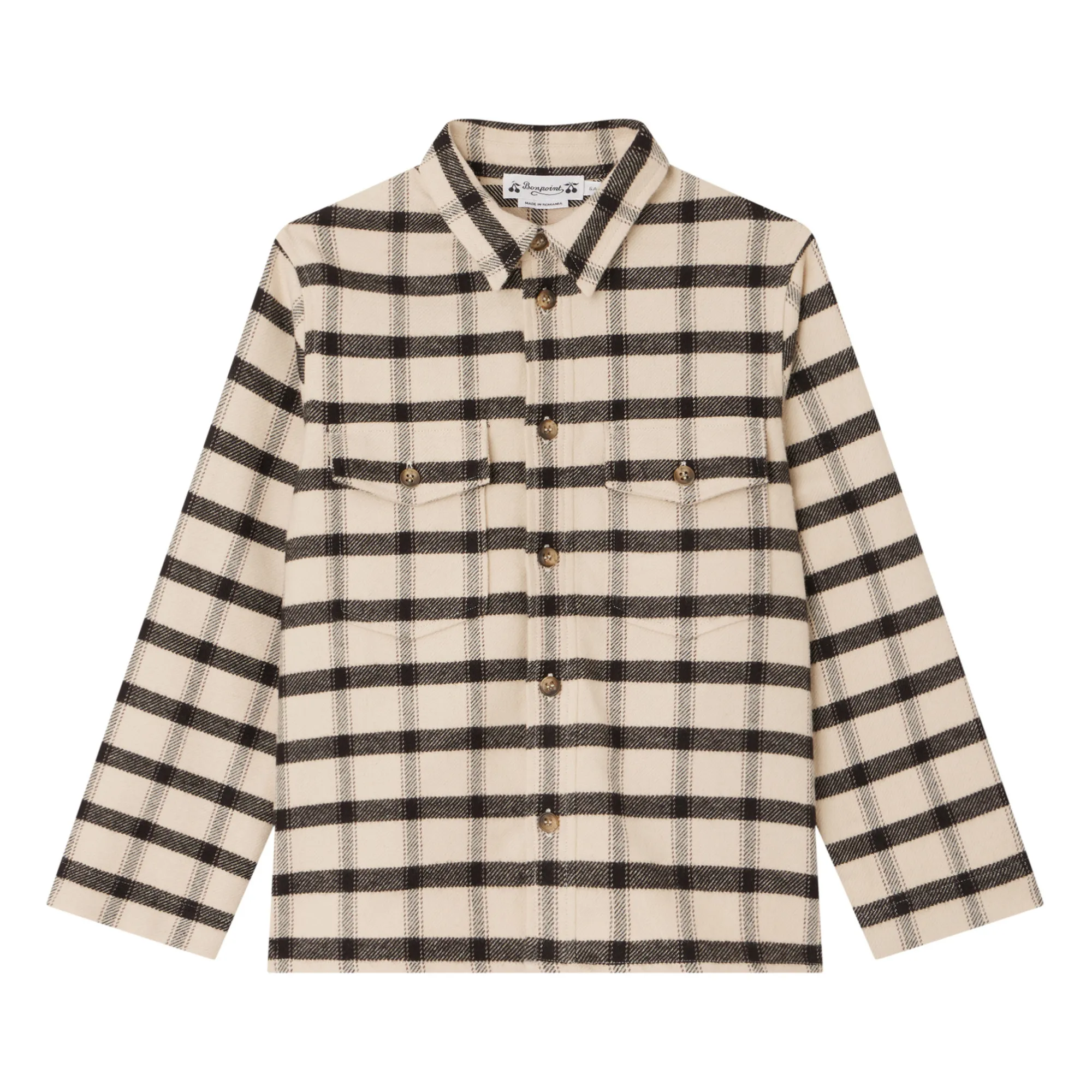 Bonpoint Boys Ecru Checked Shirt