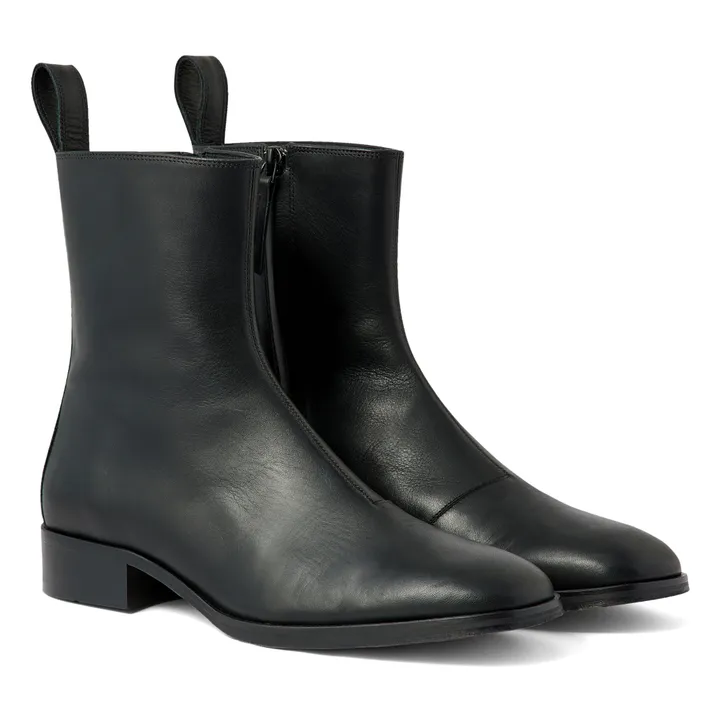 Boots West Cuir | Noir- Image produit n°0
