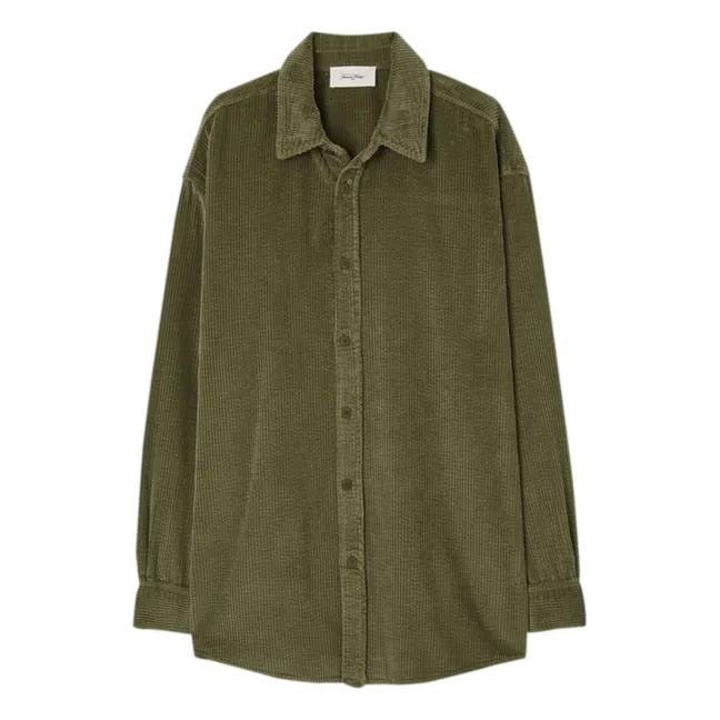 Camicia in velluto Padow | Verde militare