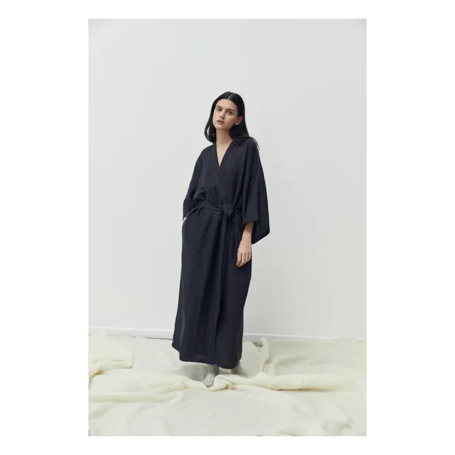 02 Linen Belted Dress | Black