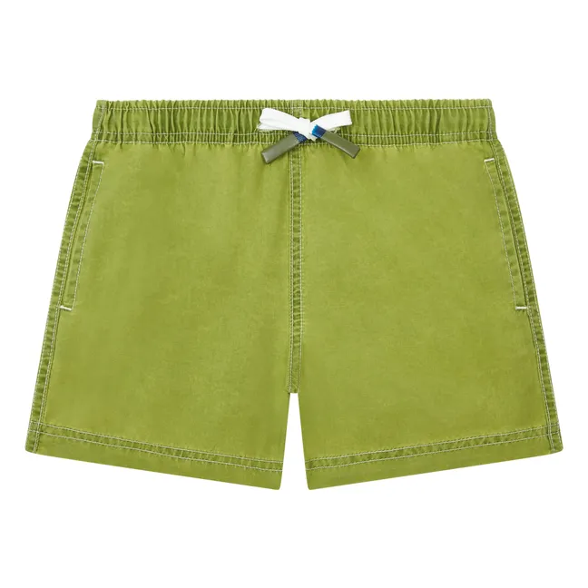 Shorts de baño desteñidos de niño | Verde Kaki