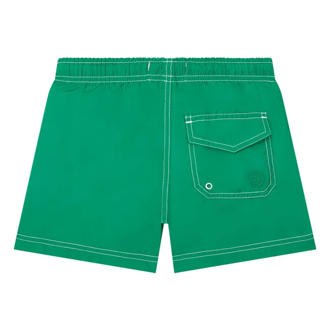 Shorts de baño de niño de poliéster reciclado | Verde Oscuro