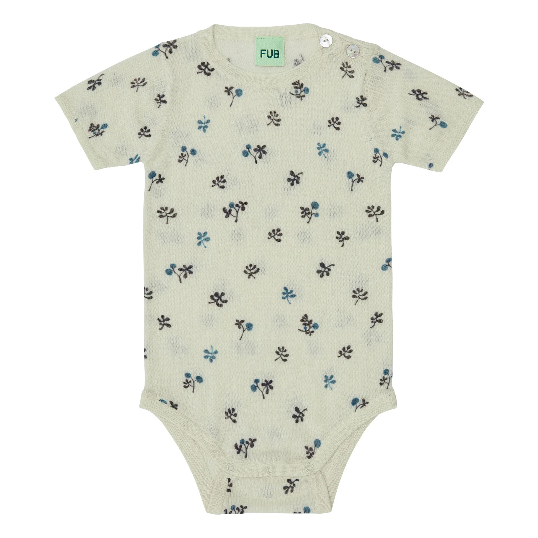 Fub Ecru Merino Wool Printed Fine Knit Bodysuit