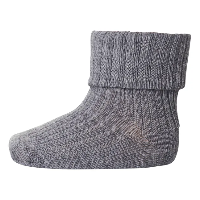 Chaussettes Rib en laine | Gris