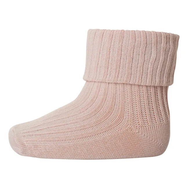 Chaussettes Rib en laine | Rose