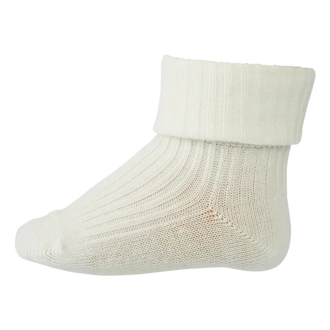 Chaussettes Rib en coton | Blanc cassé