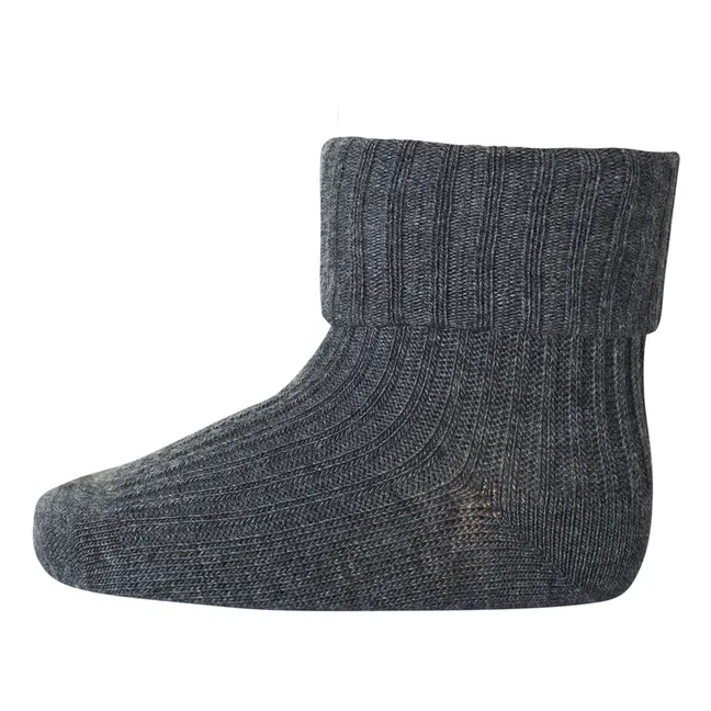 Chaussettes Rib en coton | Gris foncé