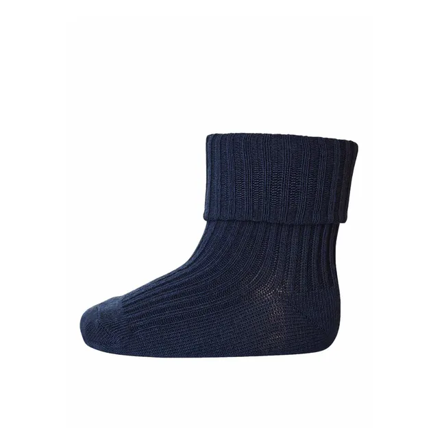 Chaussettes Rib en coton | Bleu marine