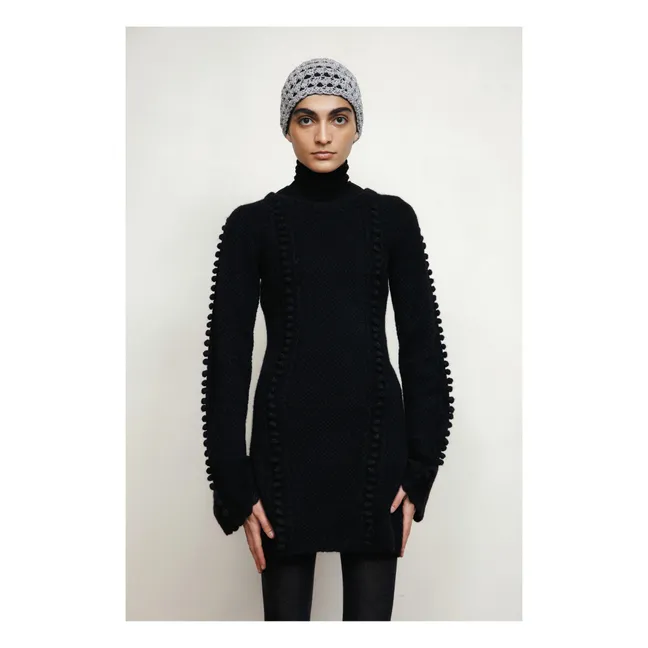 Vestido de lana y alpaca Verbier Pois | Negro