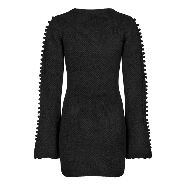 Vestido de lana y alpaca Verbier Pois | Negro
