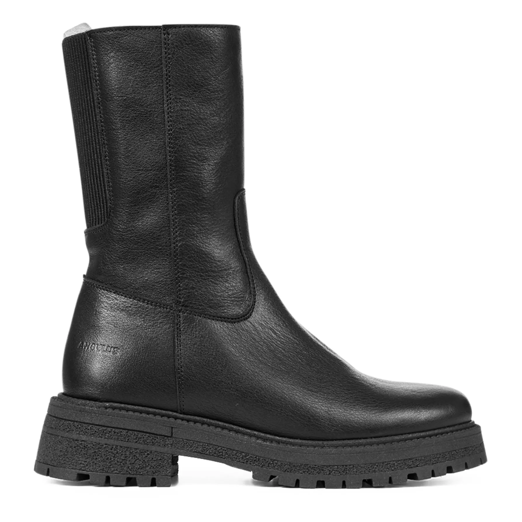 Angulus Black Zip Up High-Top Boots