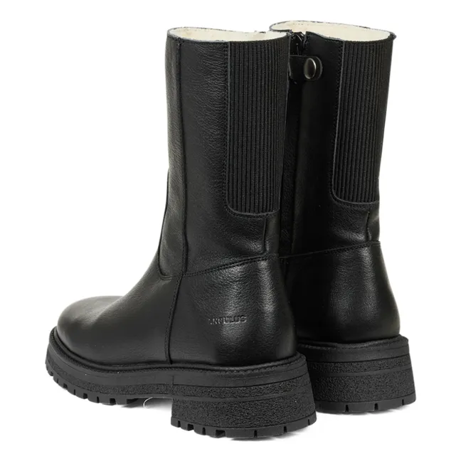 Zip Up High-Top Boots | Black