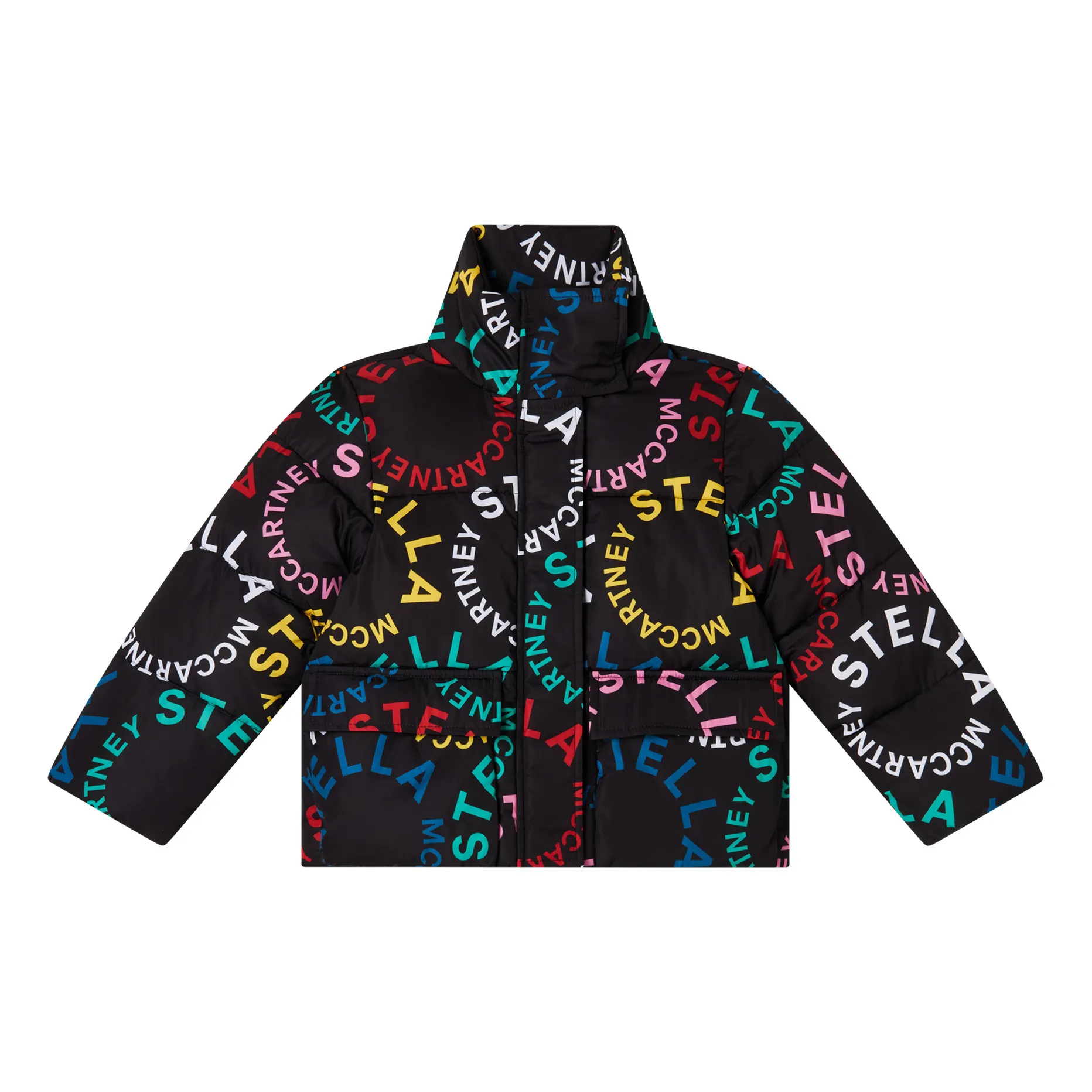 Stella Mccartney Kids Black Logo Down Jacket
