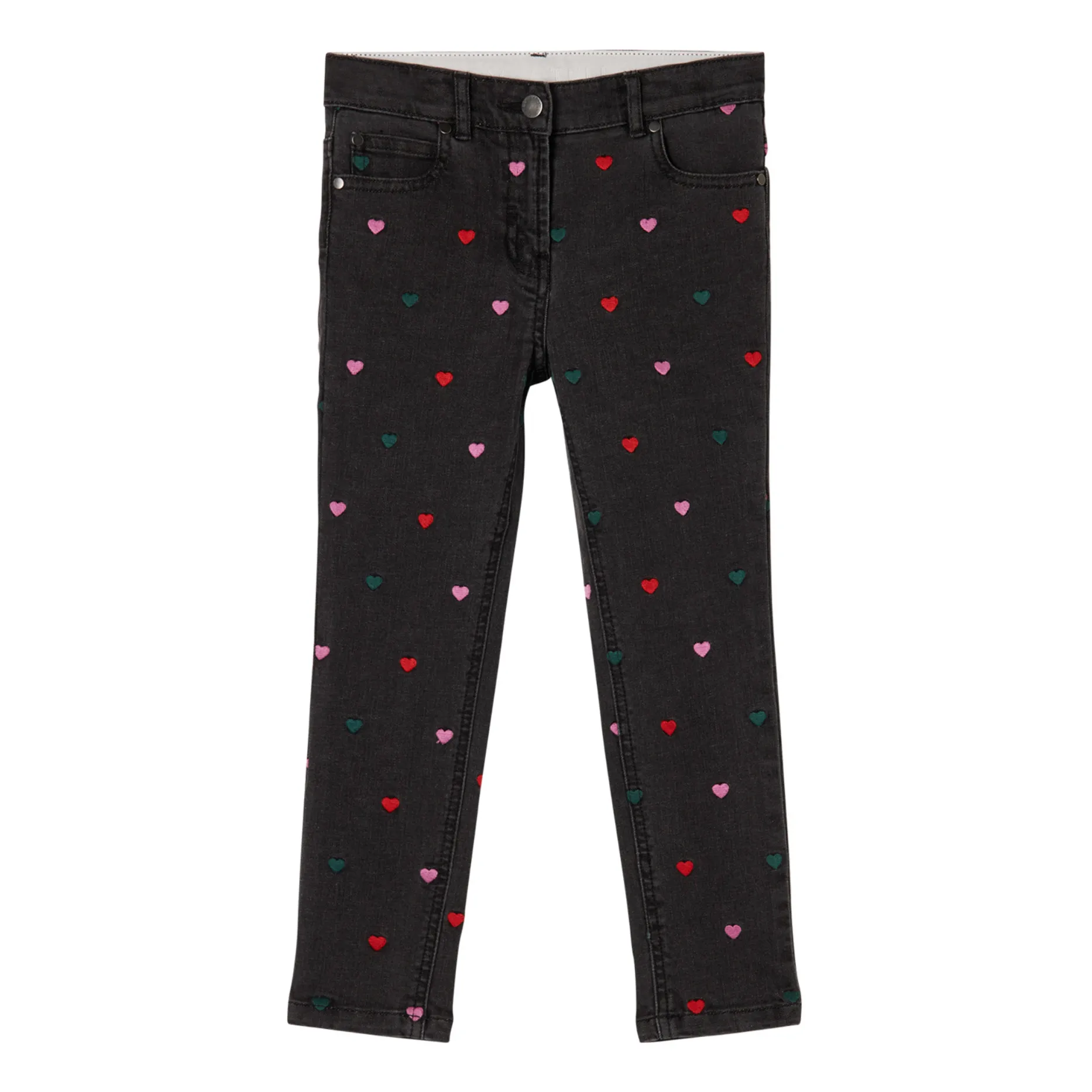 Stella Mccartney Kids Black Skinny Jeans With Hearts