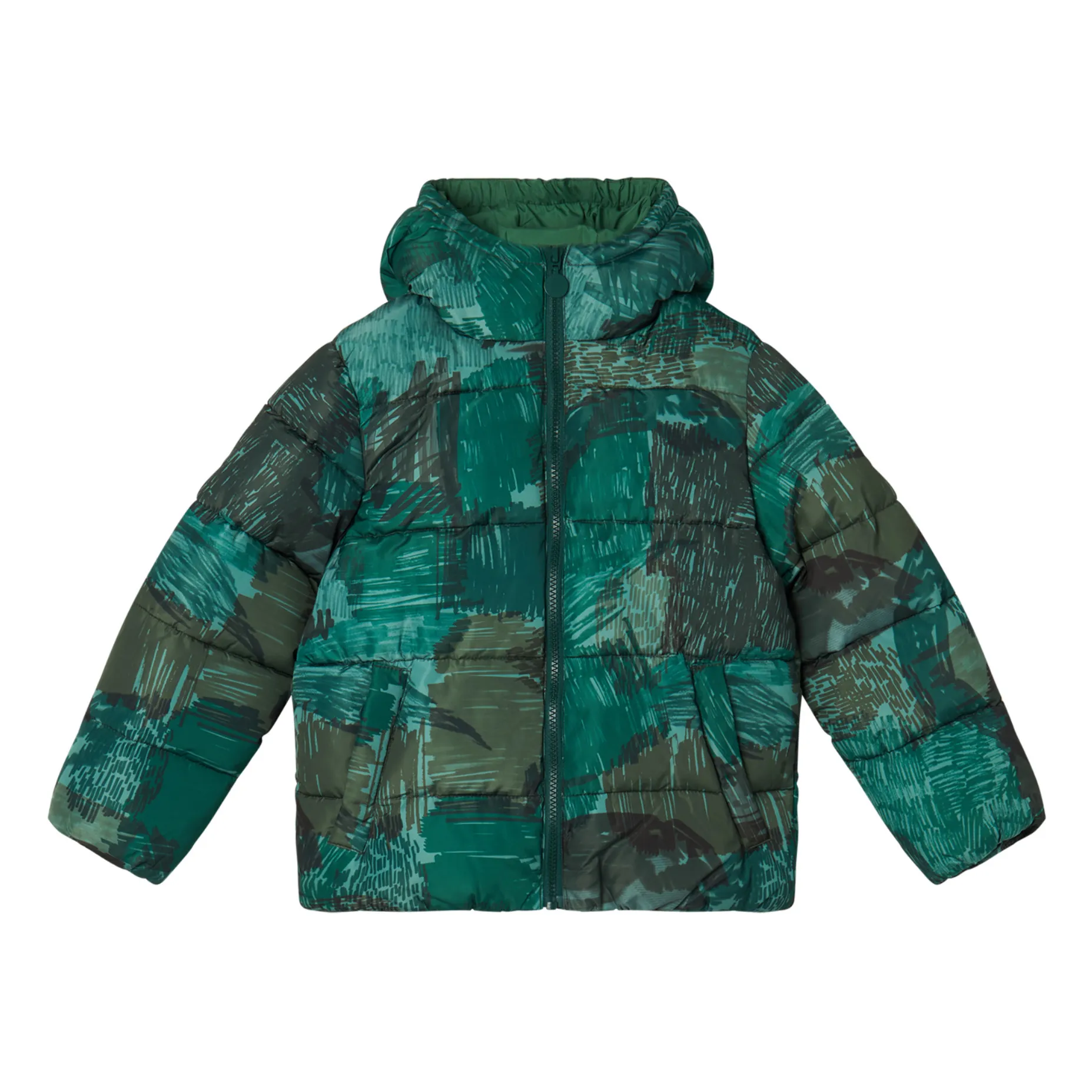 Stella Mccartney Kids Green Felt Down Jacket