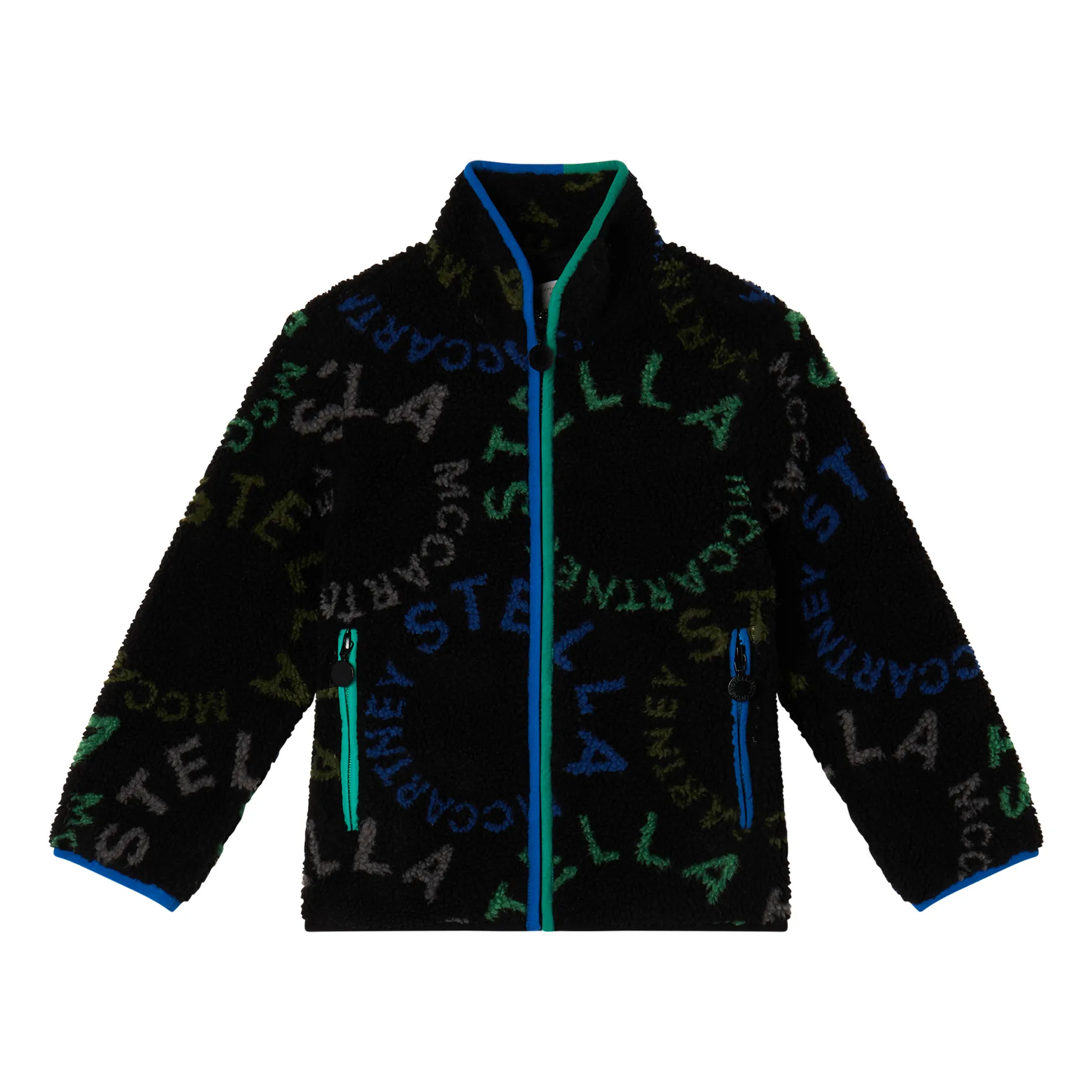 Stella Mccartney Kids Black Logo Fleece Jacket