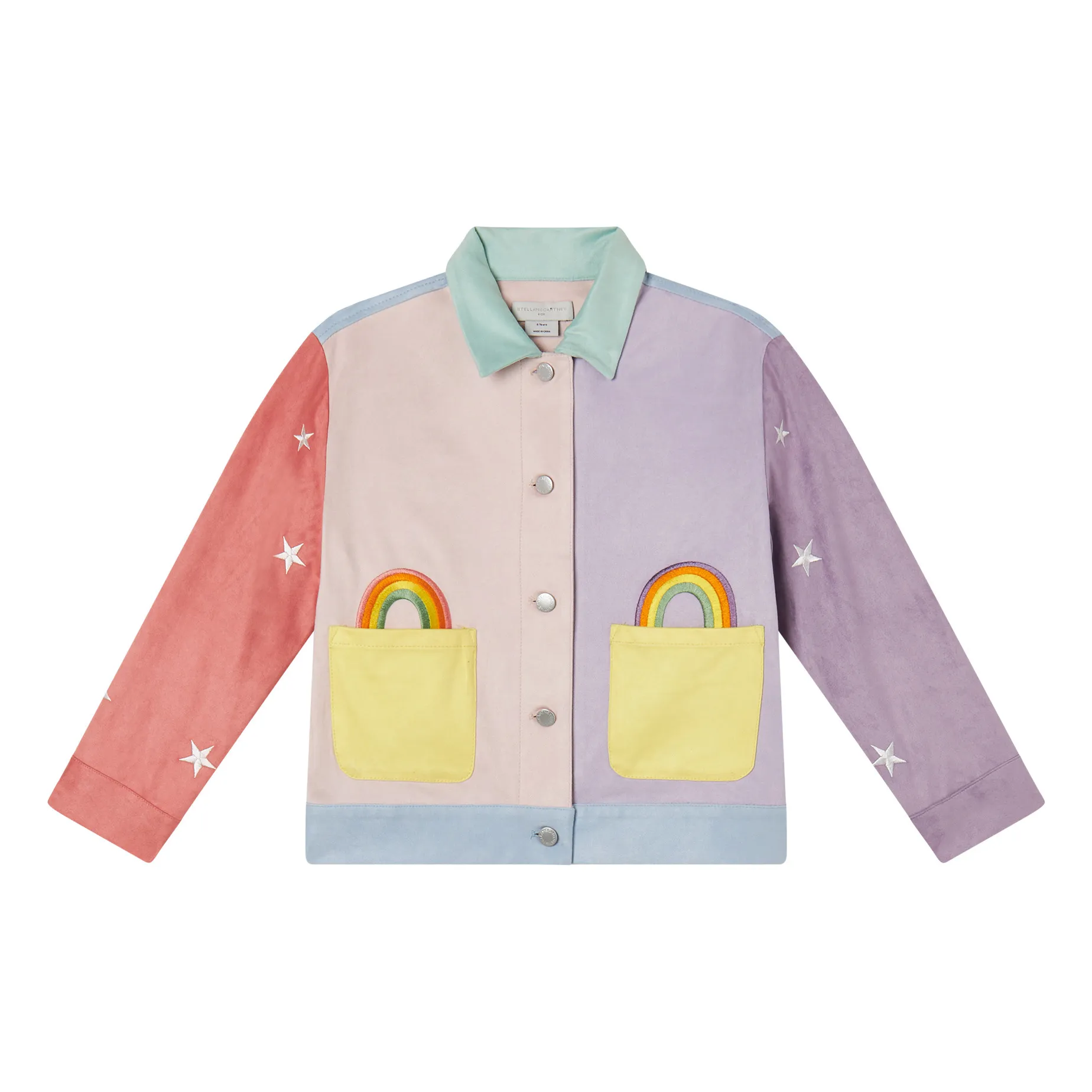 Stella Mccartney Kids Pink Rainbow Suede Jacket