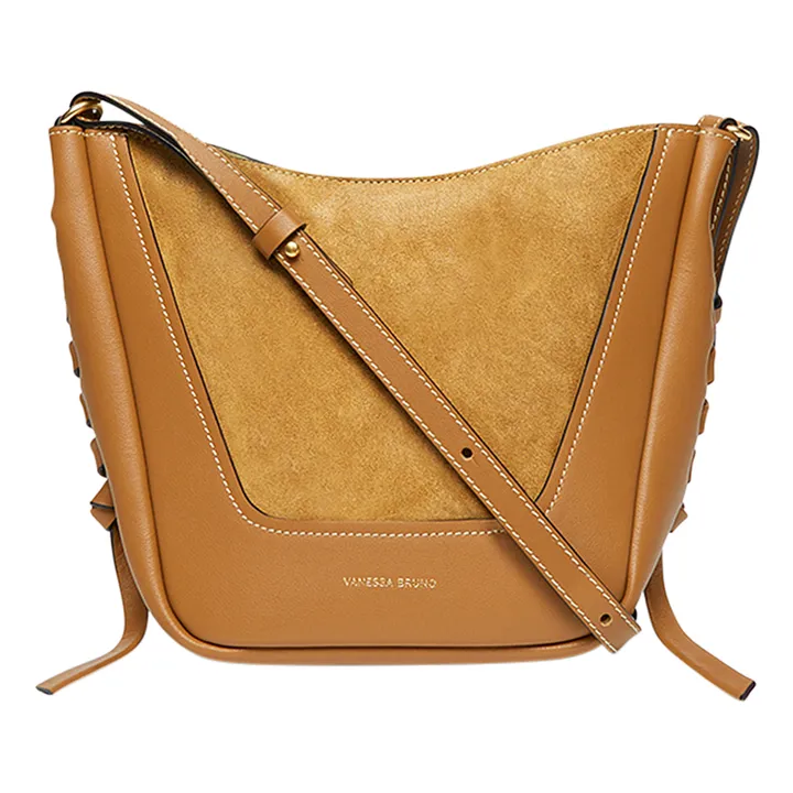 Vanessa Bruno Tasche Eimer Lou Glatt- und Wildleder Kamelbraun