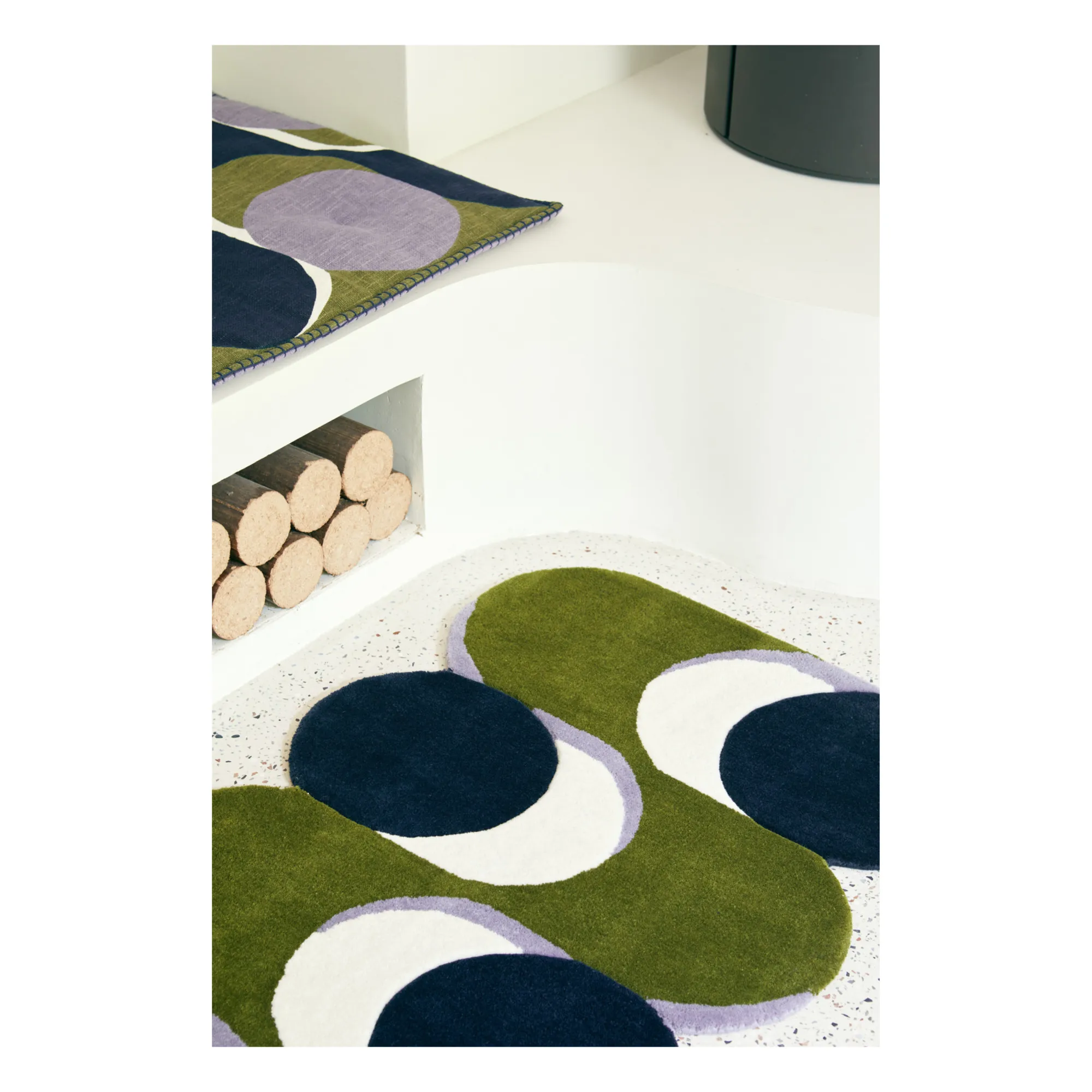 Tapis en laine Nymphe | Vert kaki- Image produit n°2