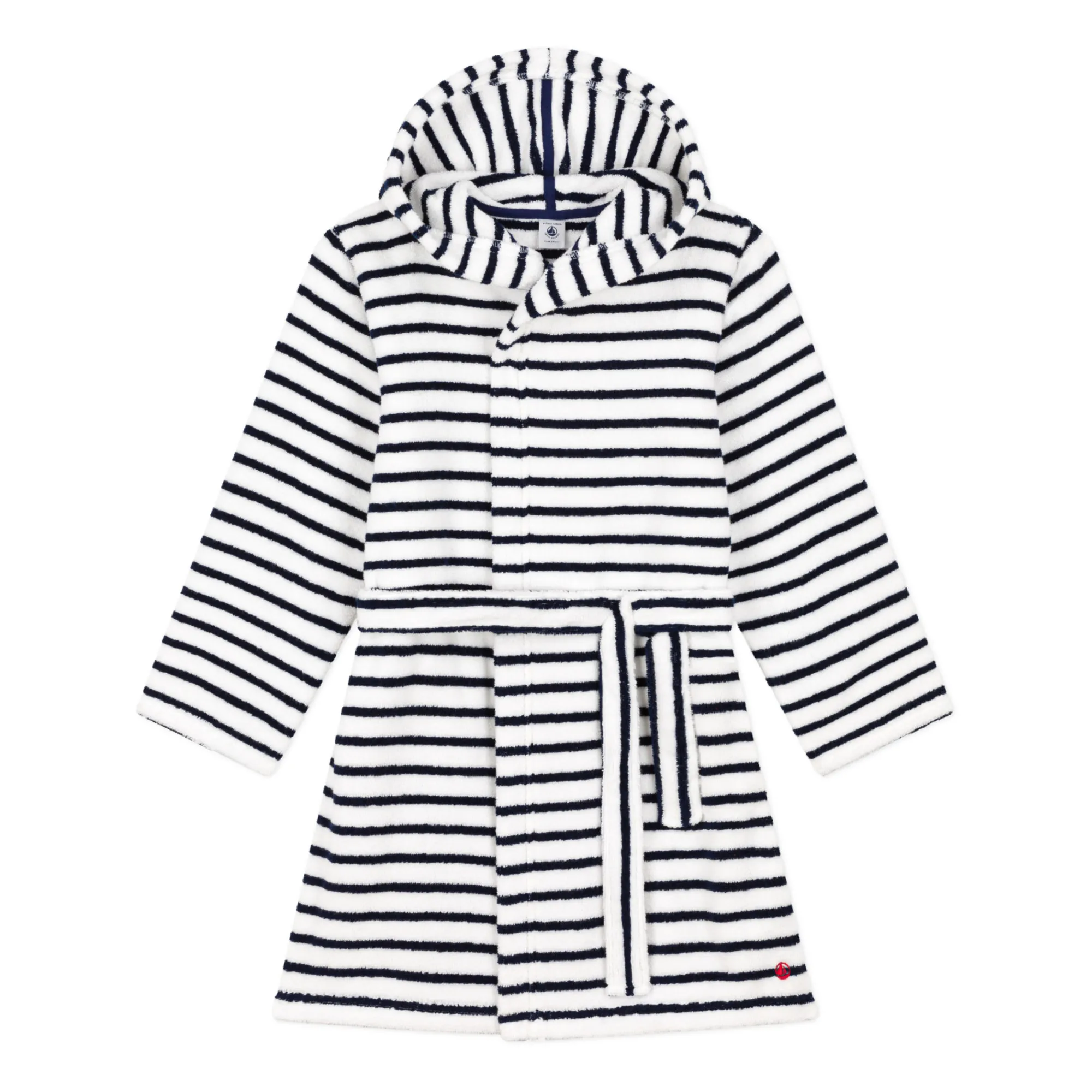 Petit Bateau Navy Blue Striped Terry Bathrobe