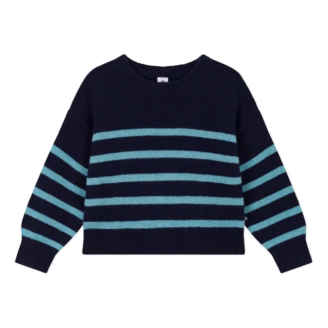 Striped Wool Sweater | Blue