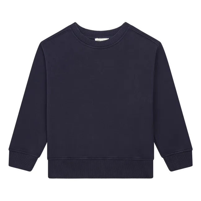 Boy's Organic Fleece Crewneck Sweatshirt | Navy blue
