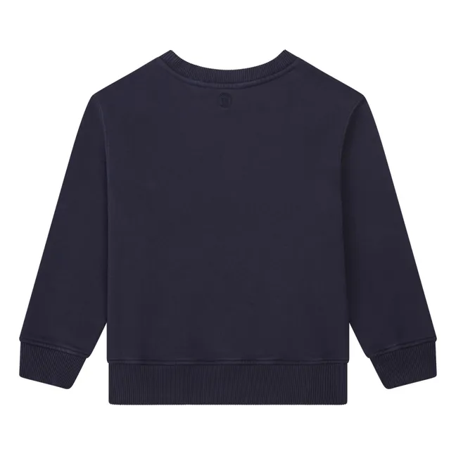 Boy's Organic Fleece Crewneck Sweatshirt | Navy blue
