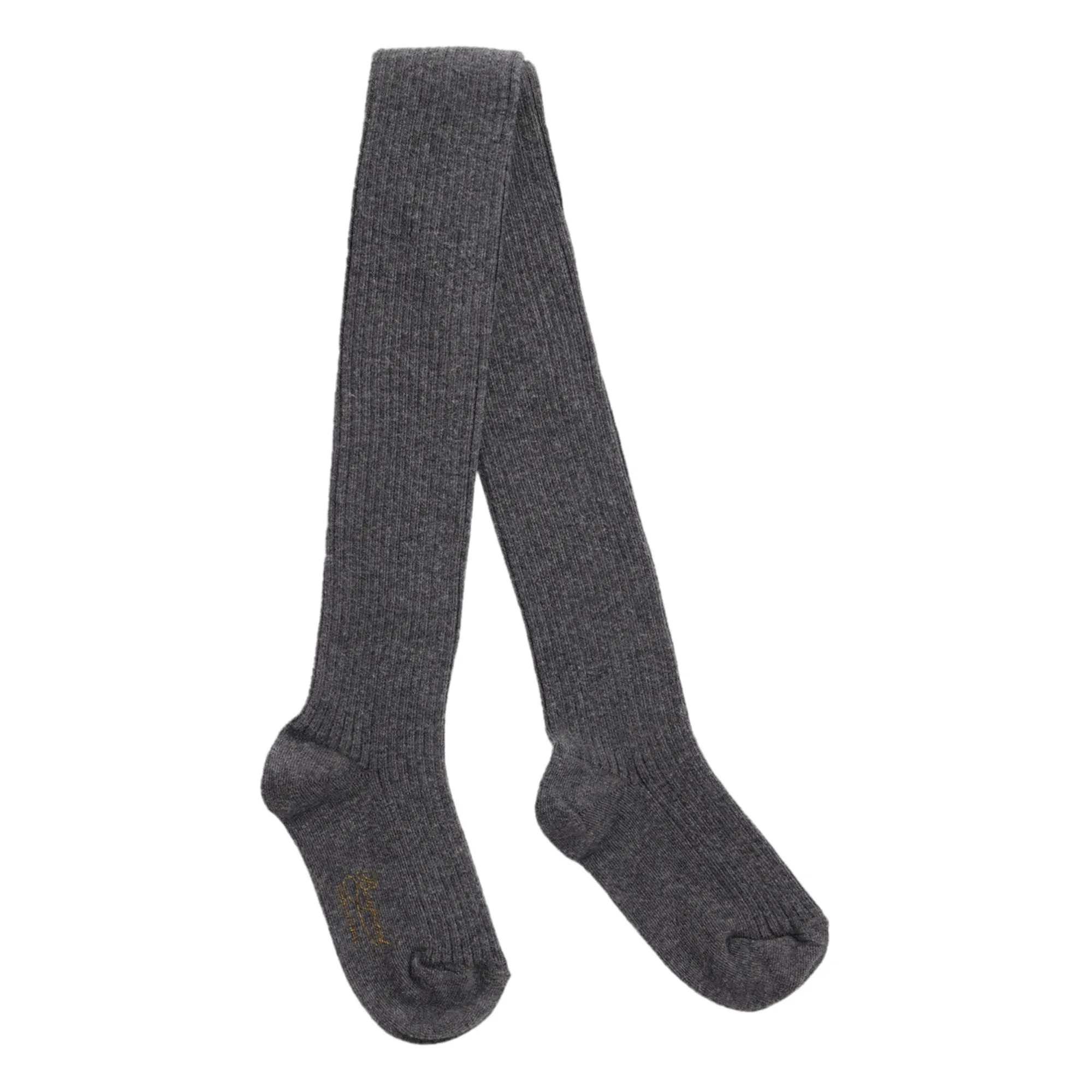 Bonpoint Grey Ribbed Tights
